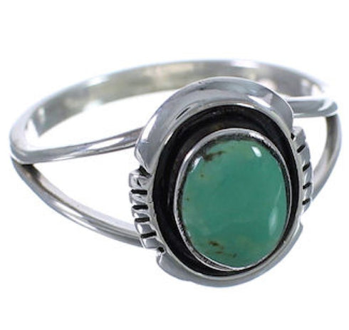 Turquoise Sterling Silver Southwestern Jewelry Ring Size 7-1/2 TX41714